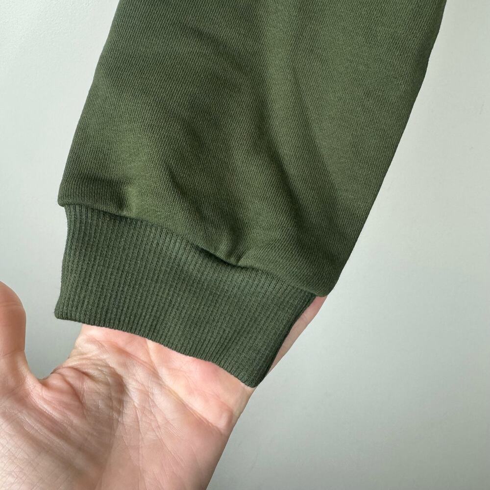 Naked Wardrobe French Terry Crop Hoodie - Olive Green NWOT Size Medium - Picture 4 of 8